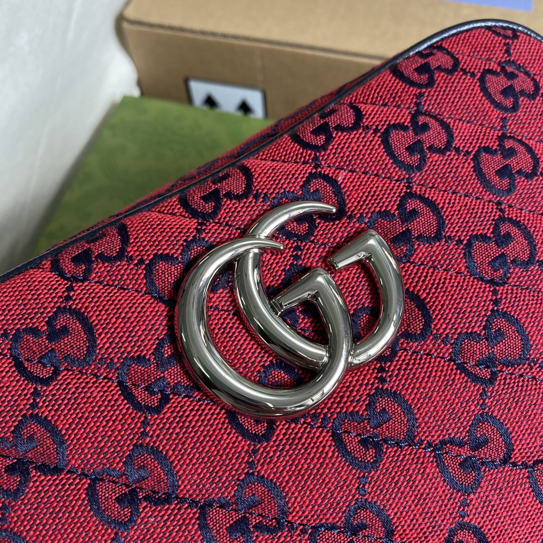 Gucci GG Marmont Multicolor Small Shoulder Bag 447632 Red